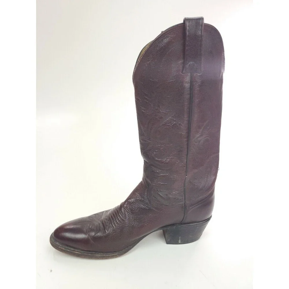 Dan Post Burgundy Black Cherry Leather Cowboy Western Boots 16773 Size 8.5 D